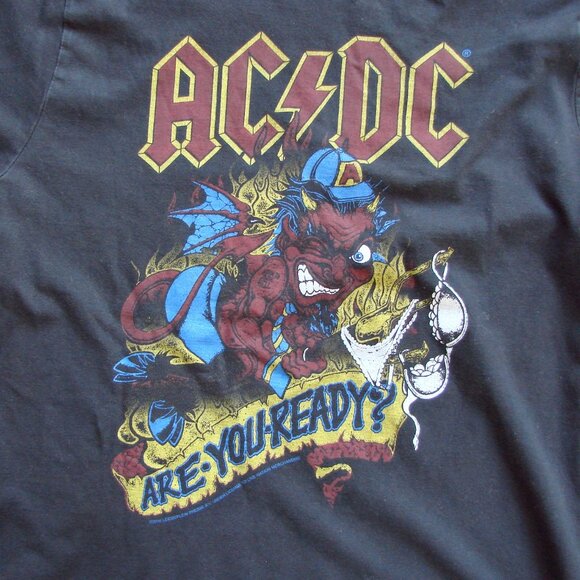 AC/DC Band Tee Shirt Top Are You Ready? Black 2010 Admit One Size Large Unisex - Picture 5 of 9